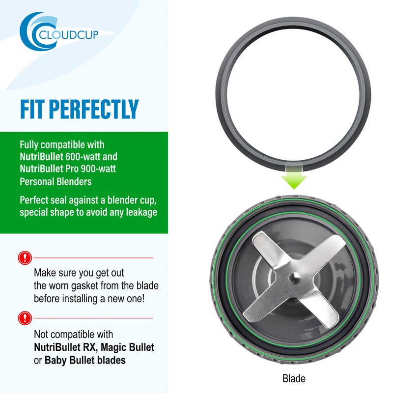 CloudCUP Gasket Replacement Rubber Ring Seal Rings Gaskets Part for Nutribullet Replacement Parts Accessories Blender 900 Series 600W and 900W - Image 3